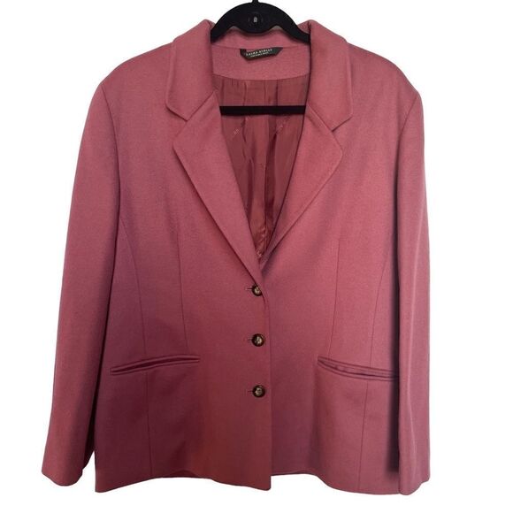 Laura Ashley Women's Wool Blazer Gorgeous Light Burgundy Size 12 Vintage - Picture 1 of 10